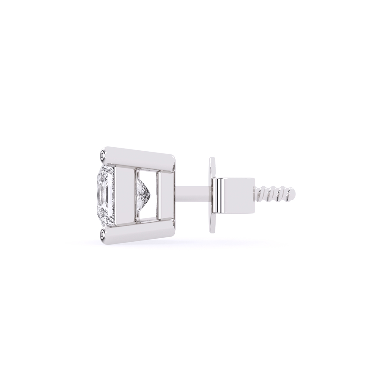 Unique Princess Diamond Solitaire Earrings